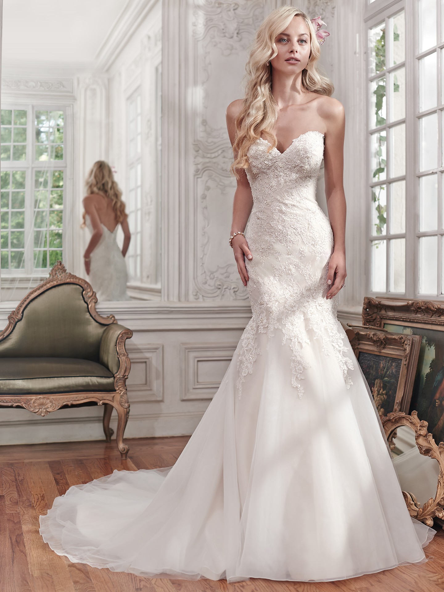 maggie sottero strapless fit and flare