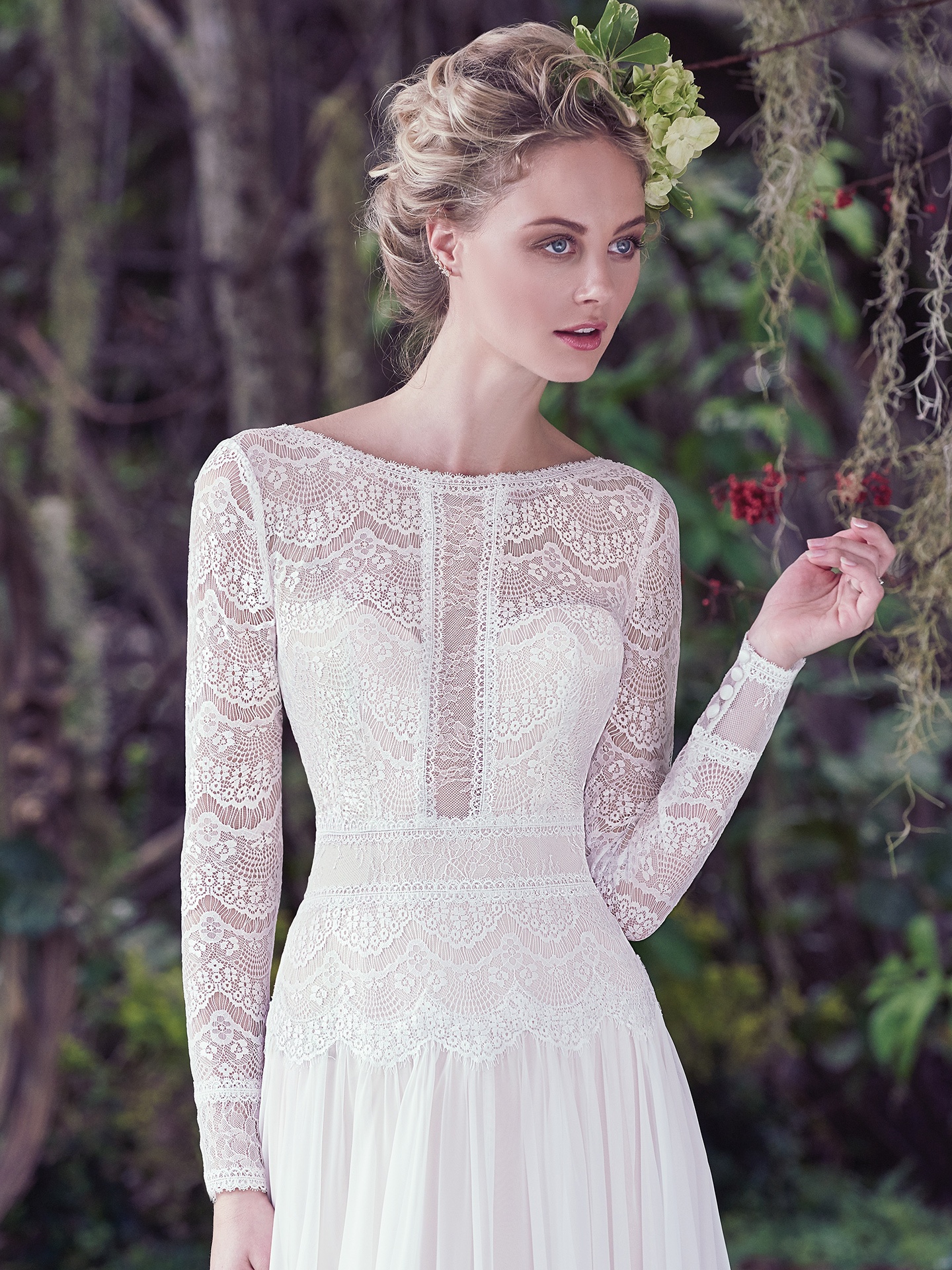  Seven Types of Lace To Know When Shopping For A Wedding Dress: Maggie Sottero's Lace Library. Deirdre wedding dress by Maggie Sottero