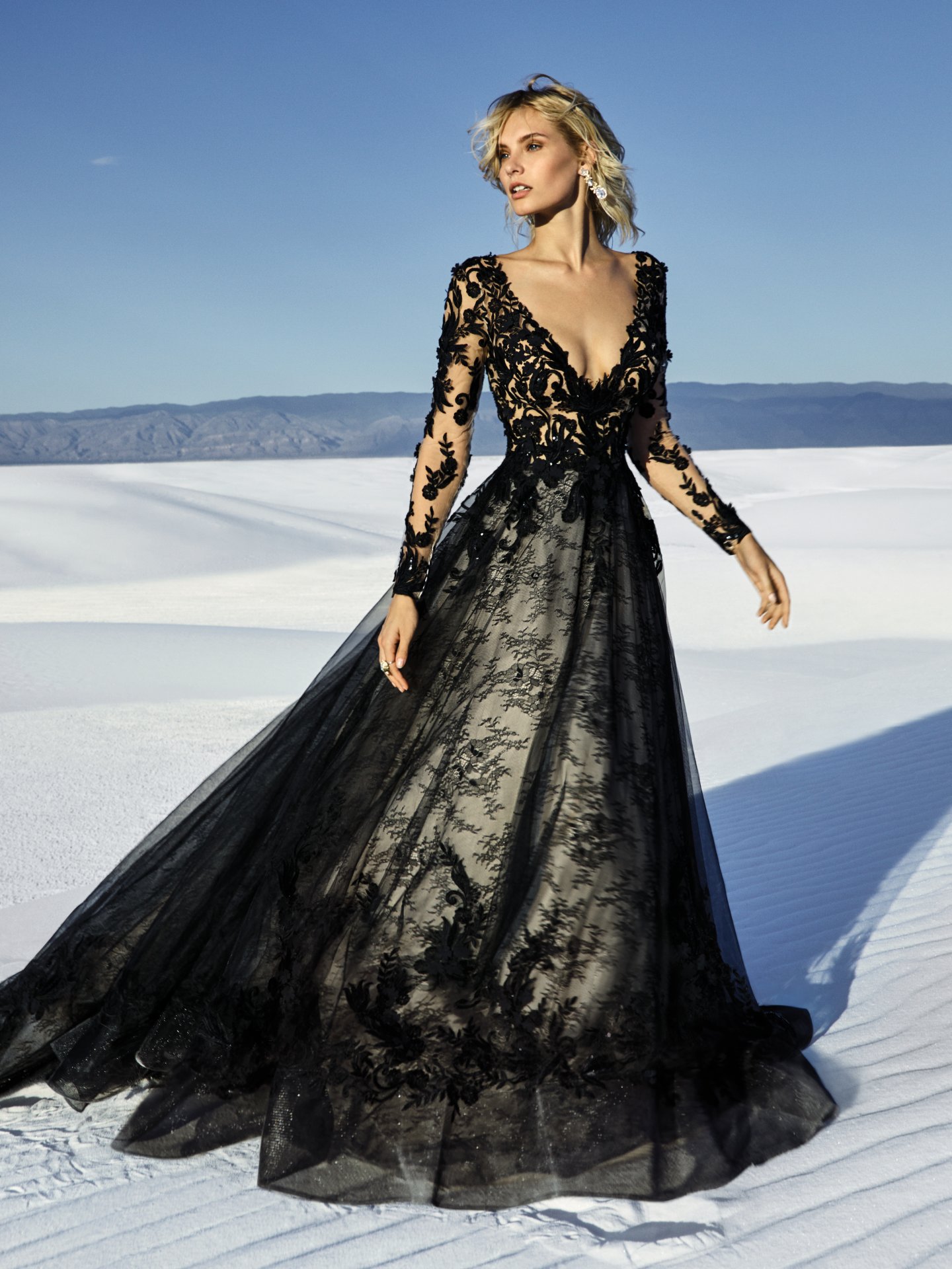 black gown for wedding